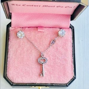 Juicy Couture- Key necklace and crown earring set